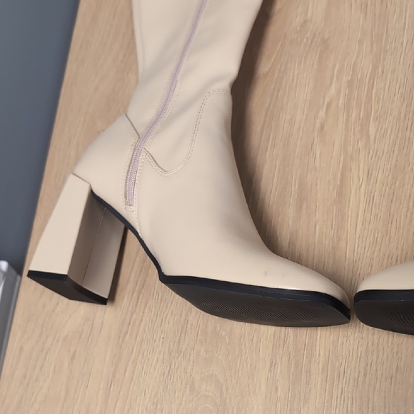 Open Edit Briar Size 7M Knee-High Women's Boots In Cream. New. No Box. - Picture 7 of 13